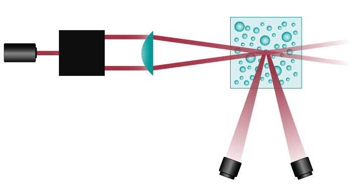 Dynamic Light Scattering Illustration of the structure of a PCS device - photon cross correlation spectroscopy